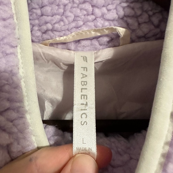 Fabletics Purple Liliac Teddy Jacket Sherpa High Collar and Fuzzy Texture Large - Picture 13 of 13